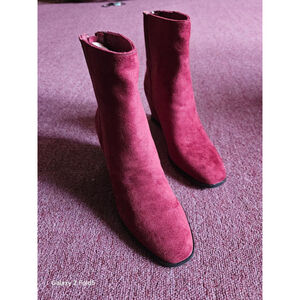 Women's Dolce Vita Burgundy Suede Wedge Ankle Boots